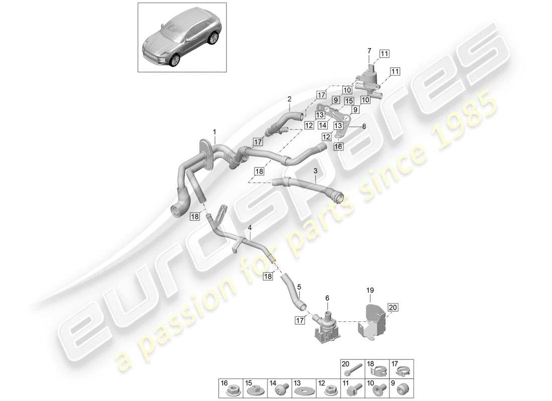 porsche 2020 (macan) heater part diagram