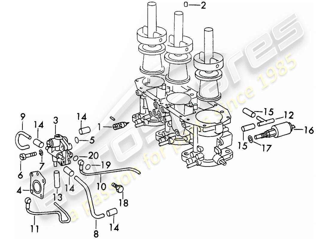 porsche 1973 (911) repair material - for - carburetor - - zenith - - 40 tin part diagram