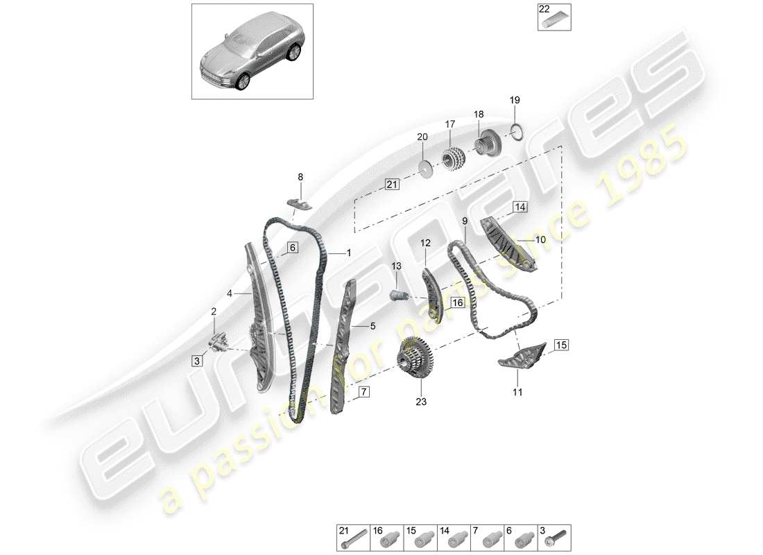 porsche 2019 (macan) timing chain part diagram