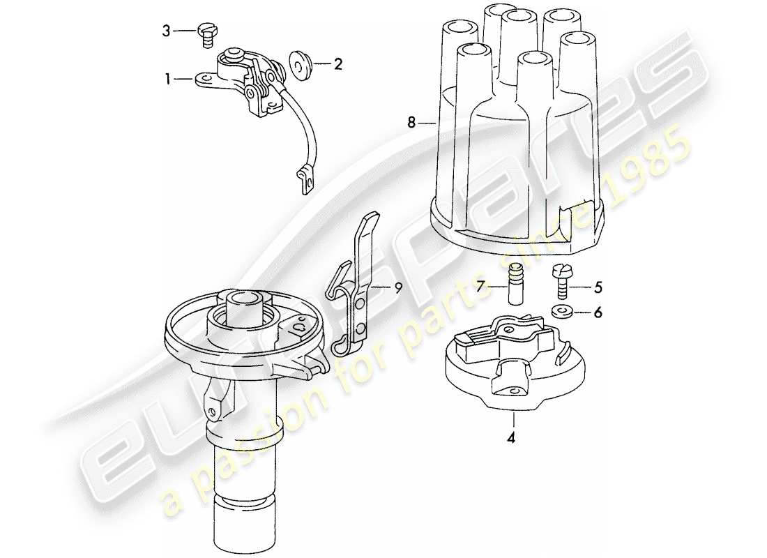 porsche 1973 (911) distributor - - marelli - - d >> - mj 1971 part diagram