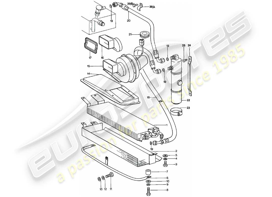 porsche 1979 (911) capacitor - refrigerant line - accessories and others part diagram
