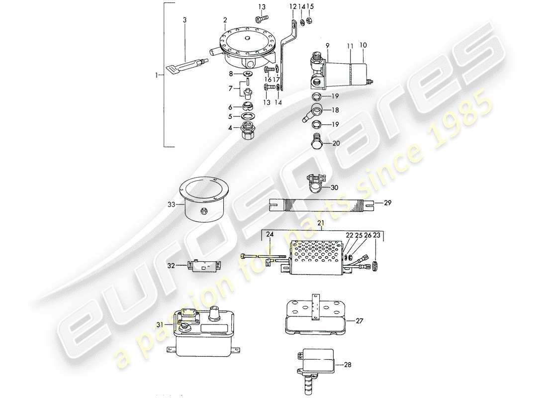 porsche 911/912 (1965) repair material parts diagram