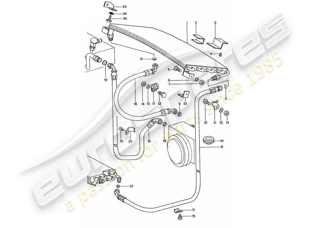 porsche 1977 (911 turbo) air conditioner - capacitor - lines part diagram