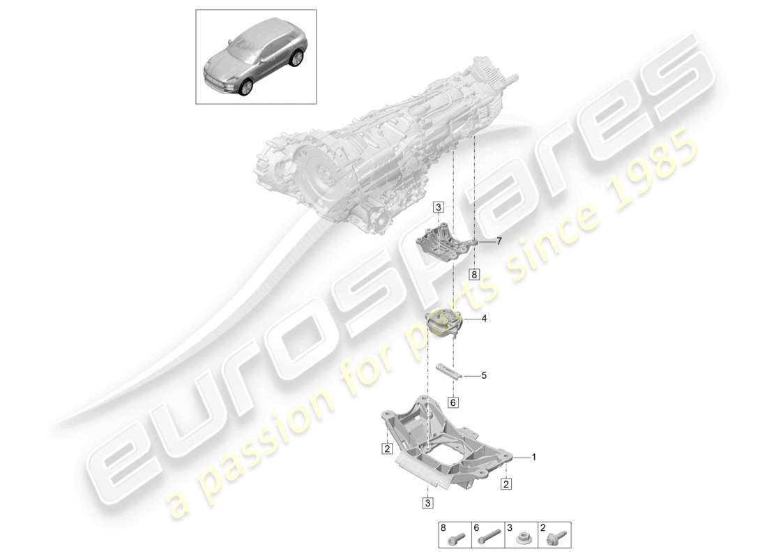 porsche 2020 (macan) transmission carrier parts diagram
