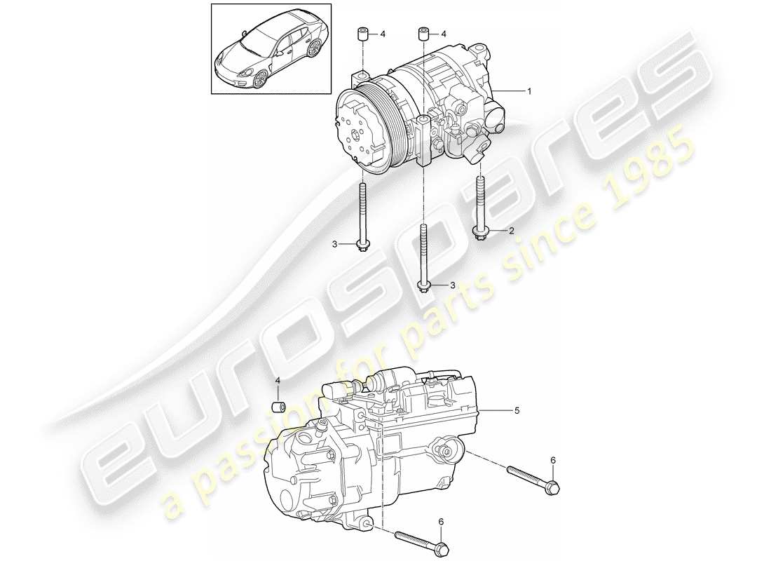 porsche 2016 (panamera 970) compressor part diagram