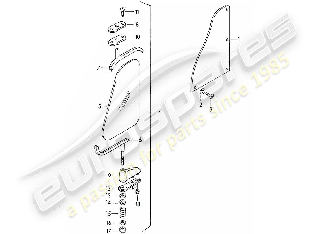 porsche 1955 (356/356a) washer - special model parts diagram