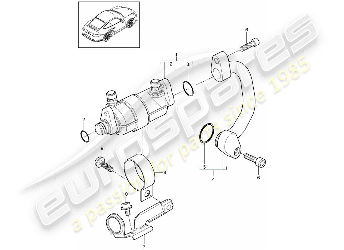 porsche 911 t/gt2rs (2011) fuel cooling part diagram