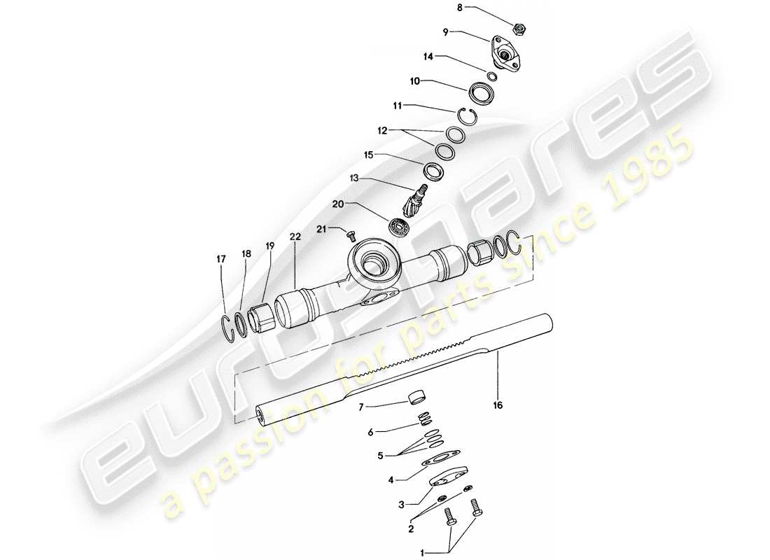 porsche 1972 (914) steering gear - repair material part diagram