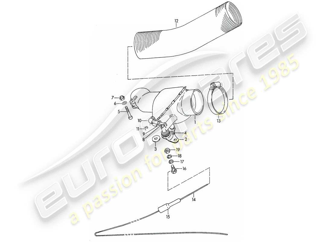 porsche 1962 (356b/356c) heating air supply - valid for - f 122 851 >> - - f 212 601 >> - - f 157 751 >> part diagram