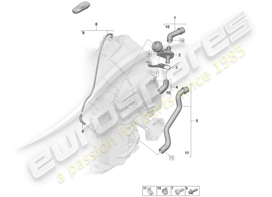 porsche 2020 (992-1) 8-speed dual clutch gearbox part diagram