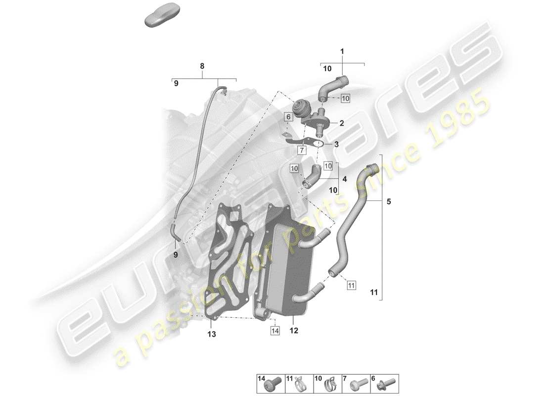 porsche 2019 (992-1) 8-speed dual clutch gearbox parts diagram