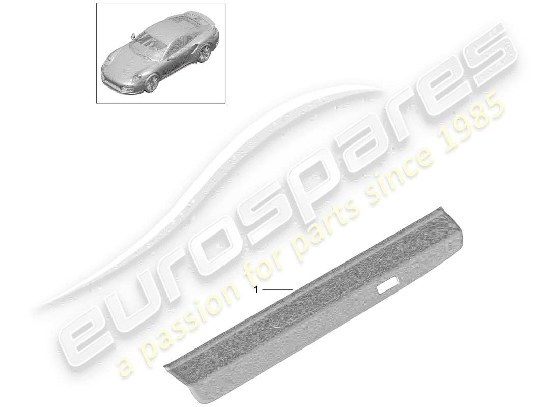 porsche 2016 (991-1 turbo) scuff plate - sill panel part diagram