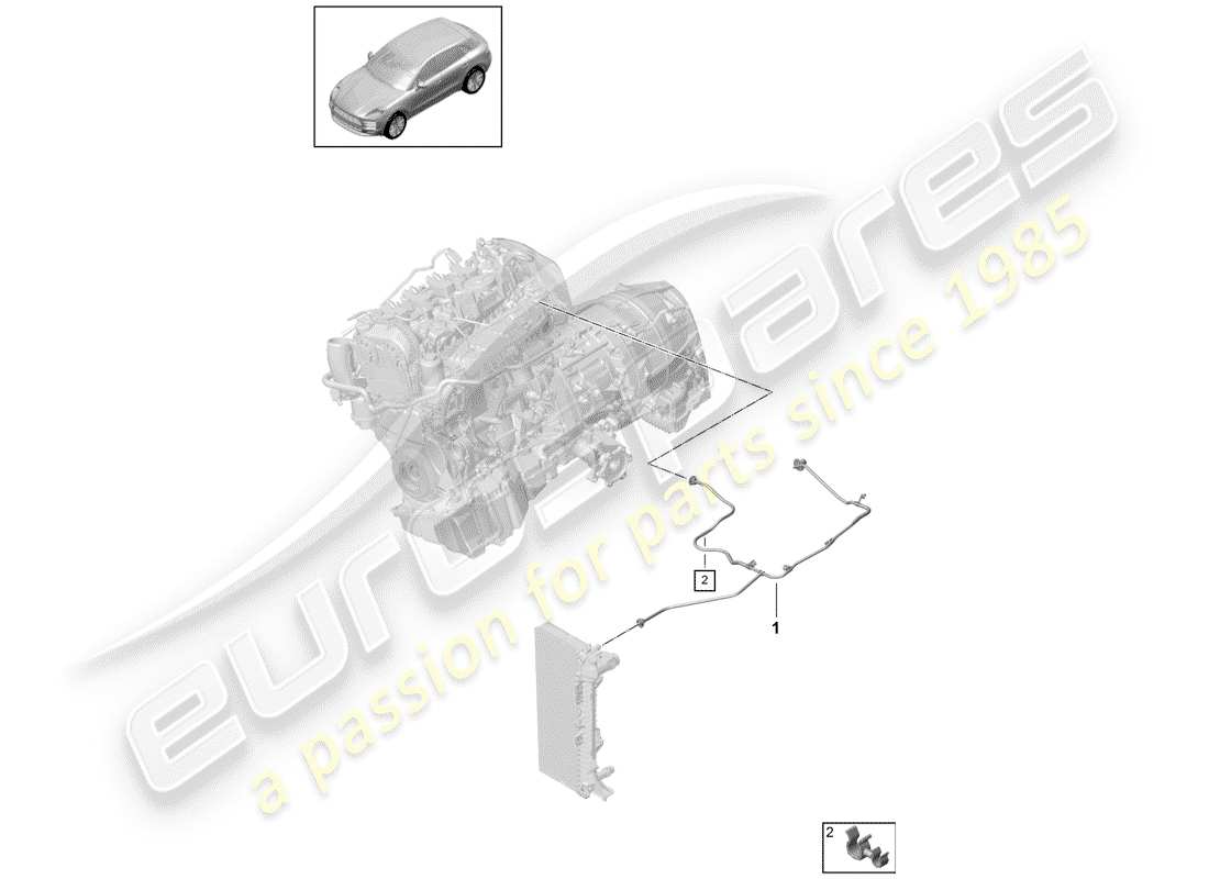 porsche 2020 (macan) water cooling parts diagram