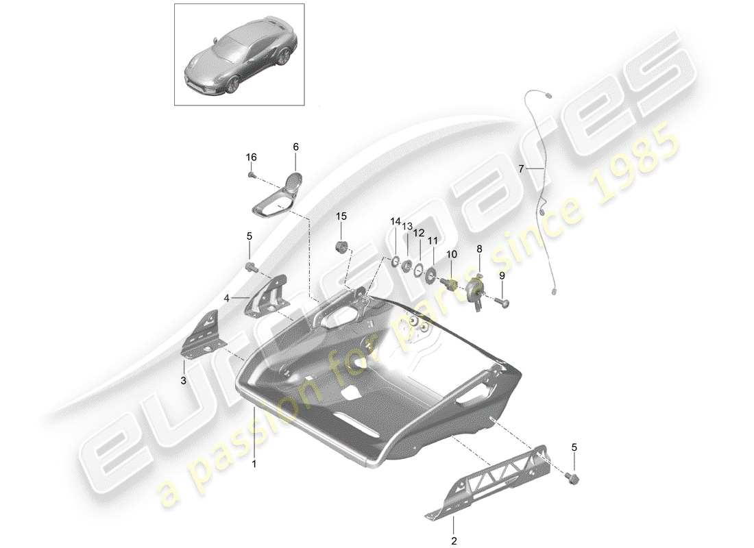 porsche 2015 (991-1 turbo) seat part diagram
