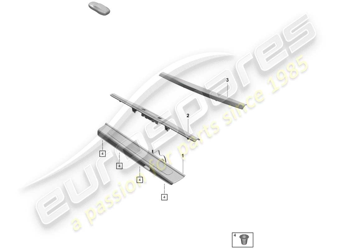 porsche 2020 (718 boxster spyder) scuff plate - sill panel part diagram