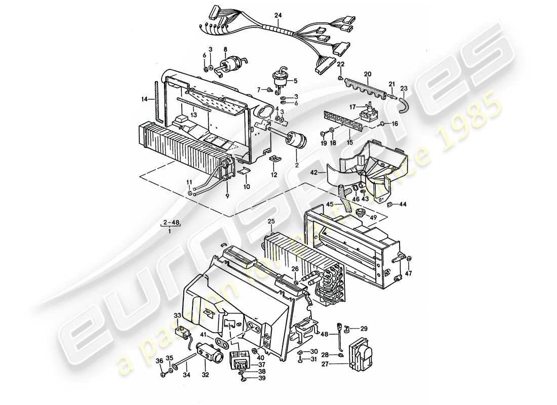 porsche 1992 (928) air conditioner - air conditioner part diagram
