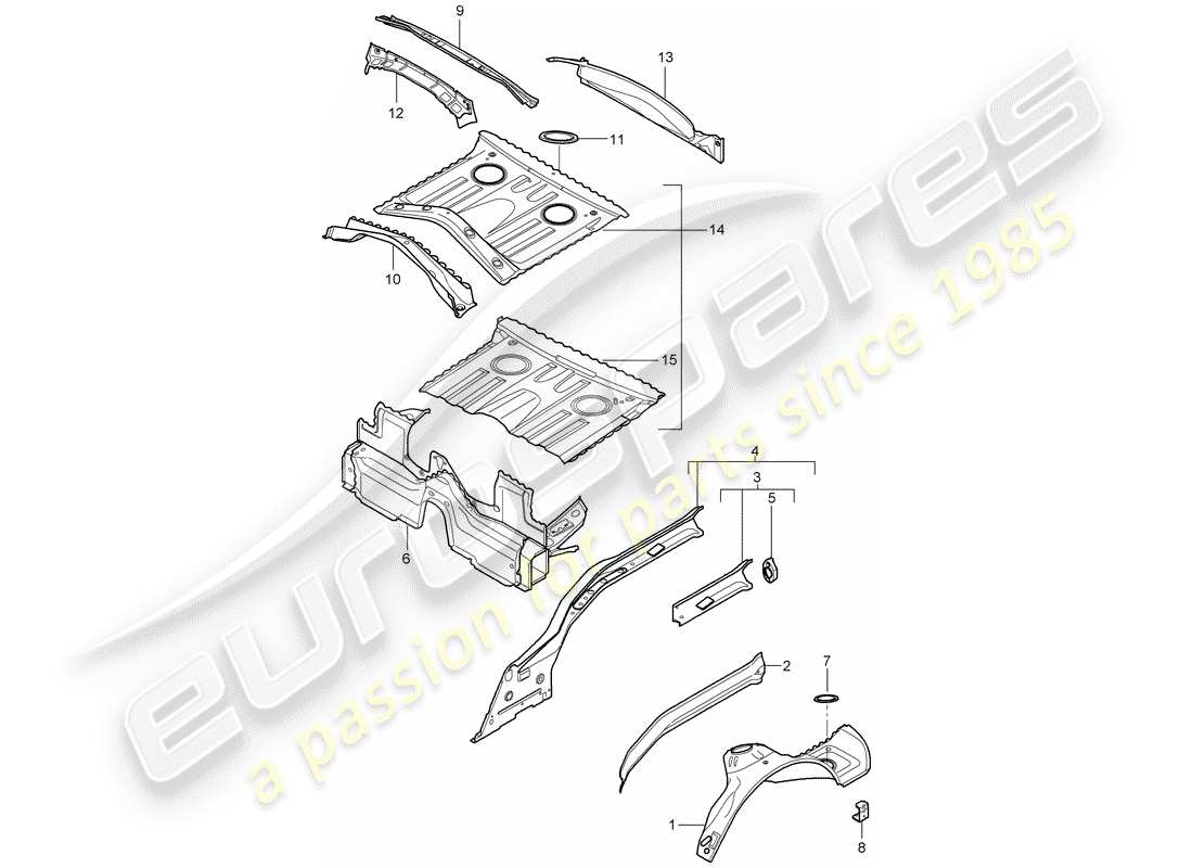 porsche 2007 (987 boxster) rear end part diagram