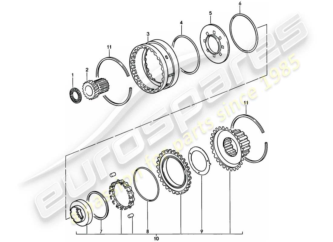 porsche 1984 (928) automatic transmission - freewheel part diagram