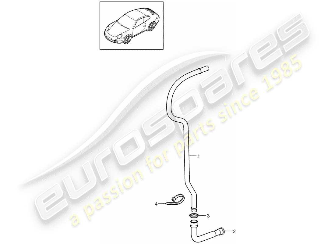 porsche 2011 (997-2) water drain pipe parts diagram