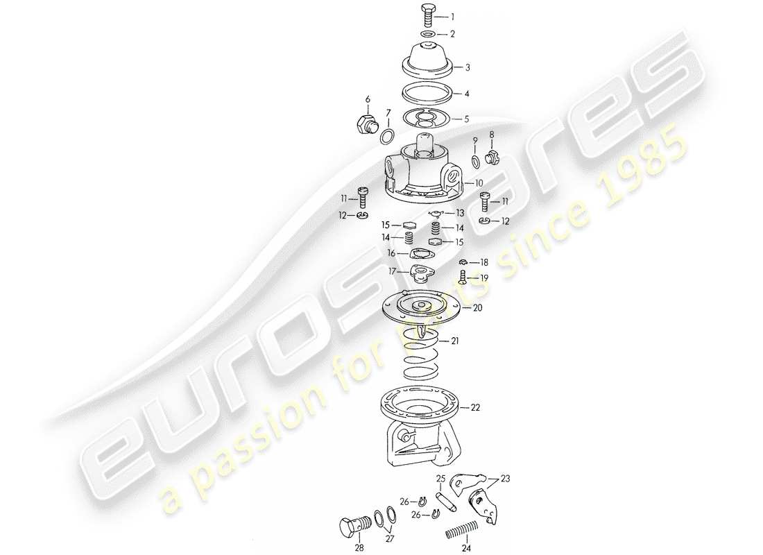 porsche 1955 (356/356a) single parts - for - fuel pump - 616. 08.401 part diagram