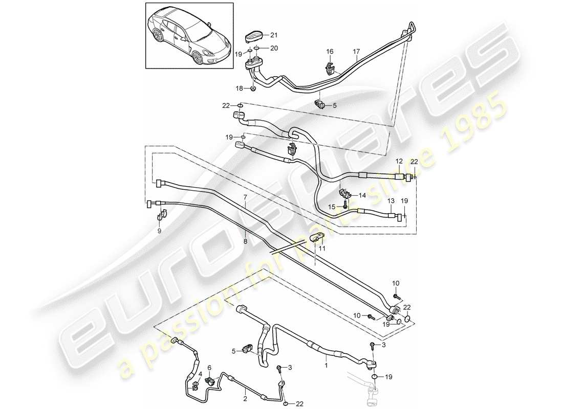 porsche 2012 (panamera 970) refrigerant line part diagram