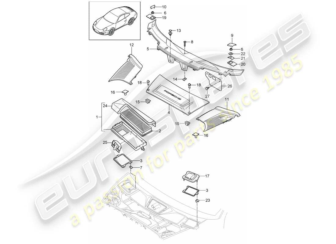 porsche 2011 (997-2) particulate filter part diagram