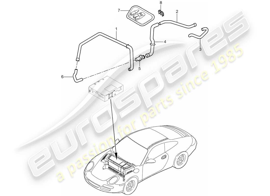 porsche 2011 (997-2) luggage compartment parts diagram
