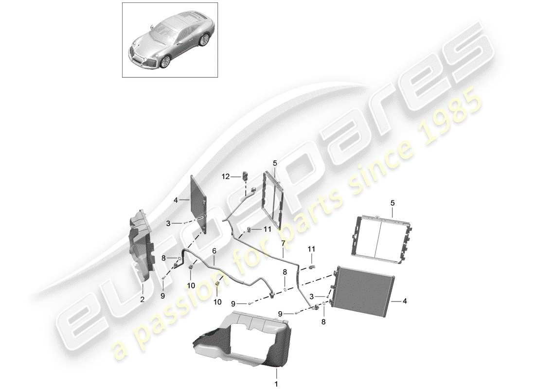 porsche 2020 (991-2) refrigerant circuit part diagram