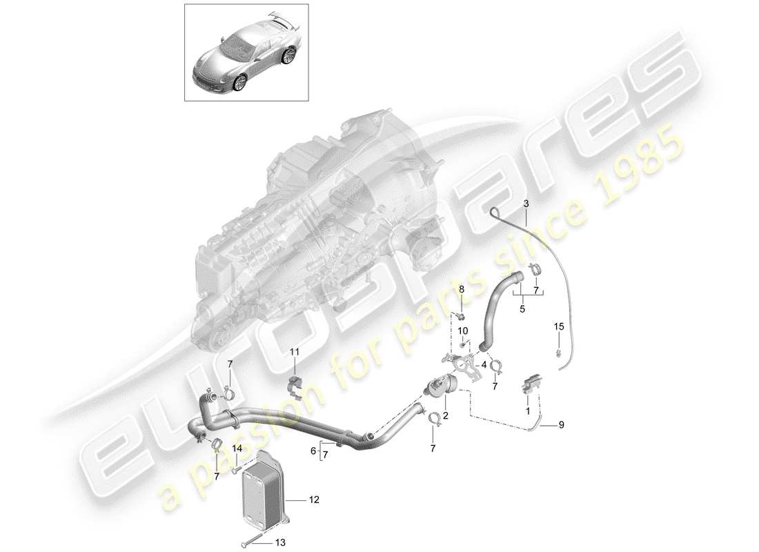 porsche 2016 (991-1 r/gt3/rs) manual gearbox part diagram