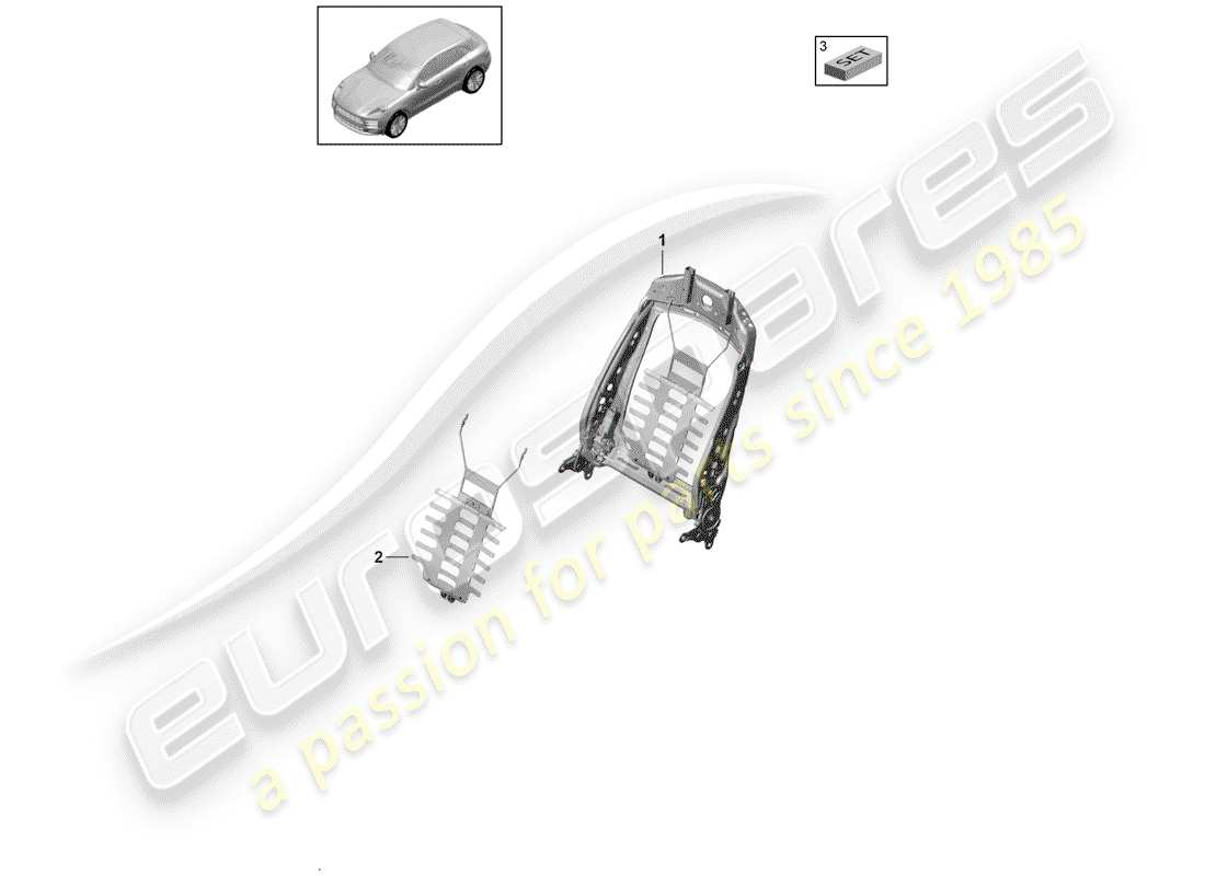 porsche 2019 (macan) frame - backrest part diagram