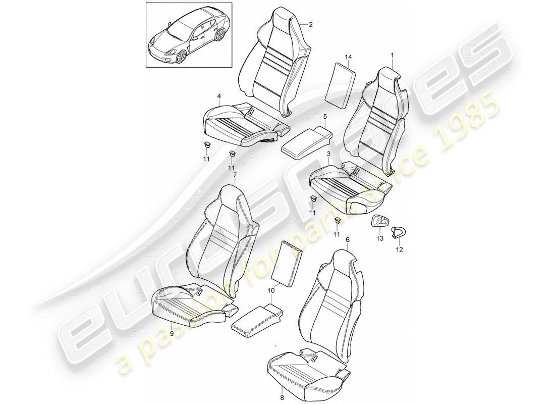 porsche 2016 (panamera 970) cover parts diagram