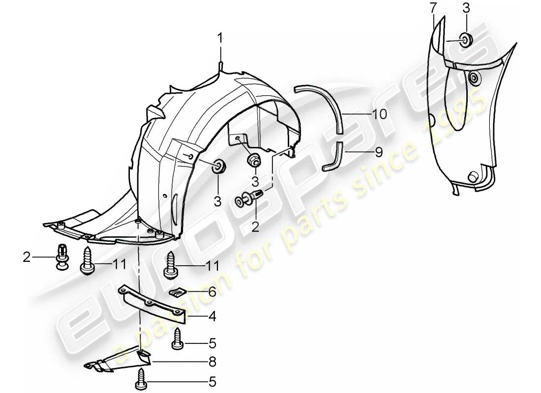porsche 2000 (996) trims - for - wheel housing - d >> - mj 2001 part diagram