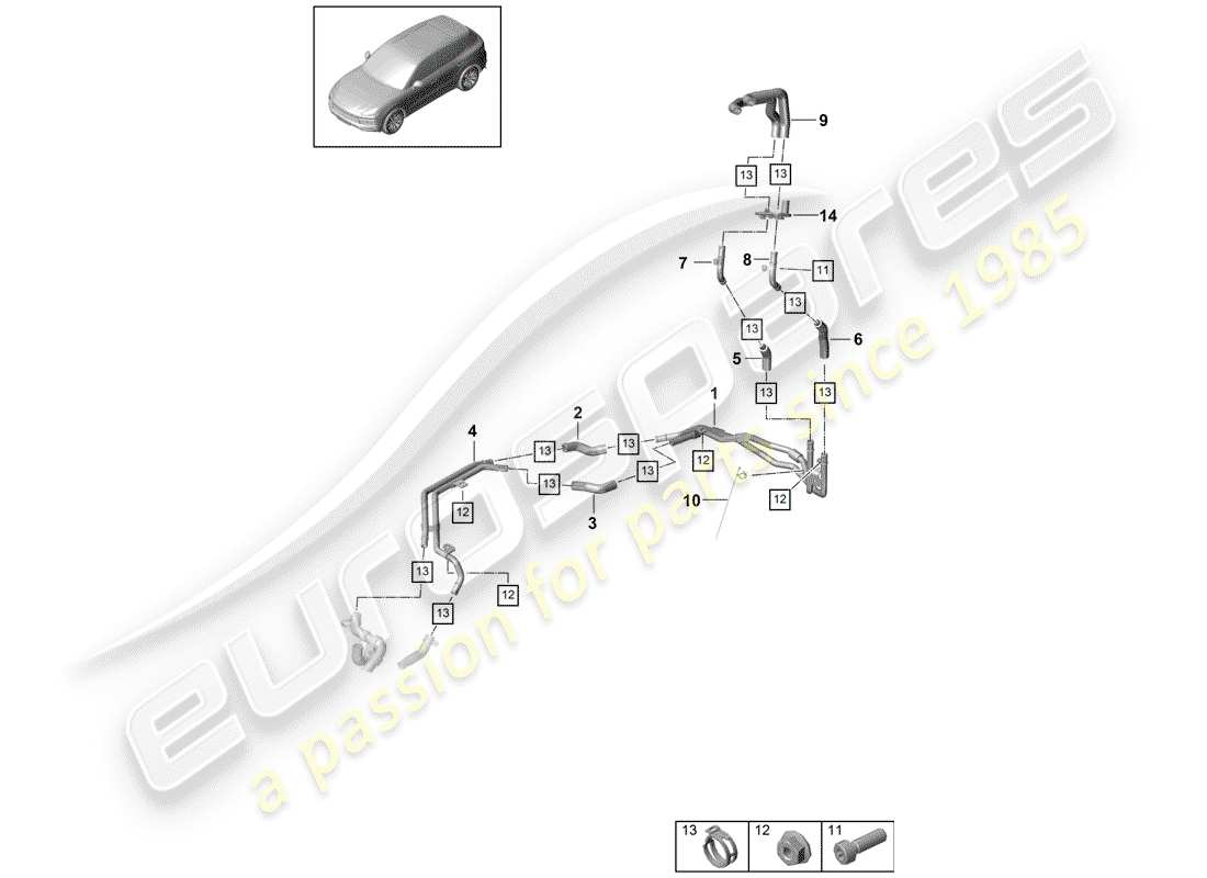 porsche cayenne e3 (2020) heater parts diagram