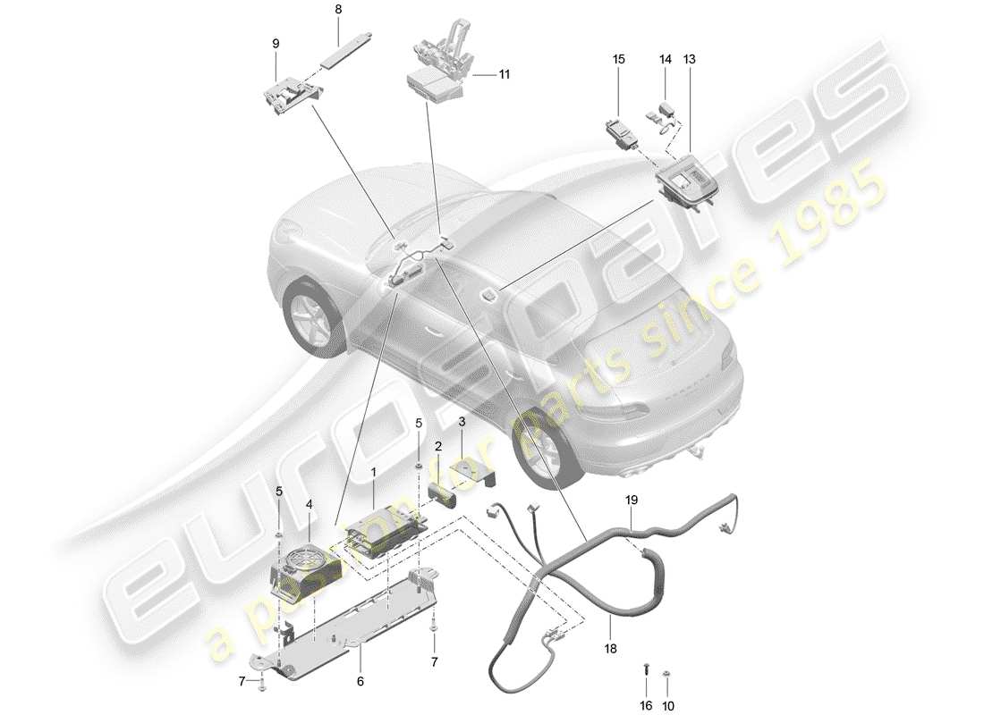 porsche 2017 (macan) for vehicles with telephone parts diagram