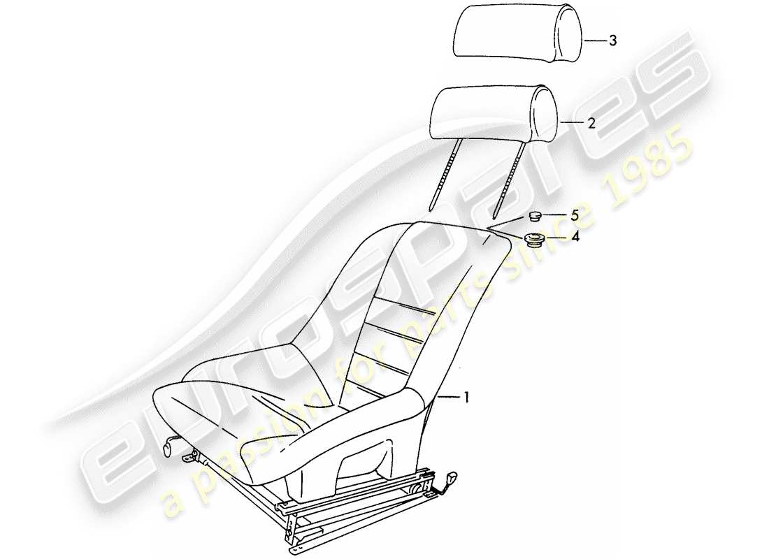 porsche 1967 (911/912) seat part diagram