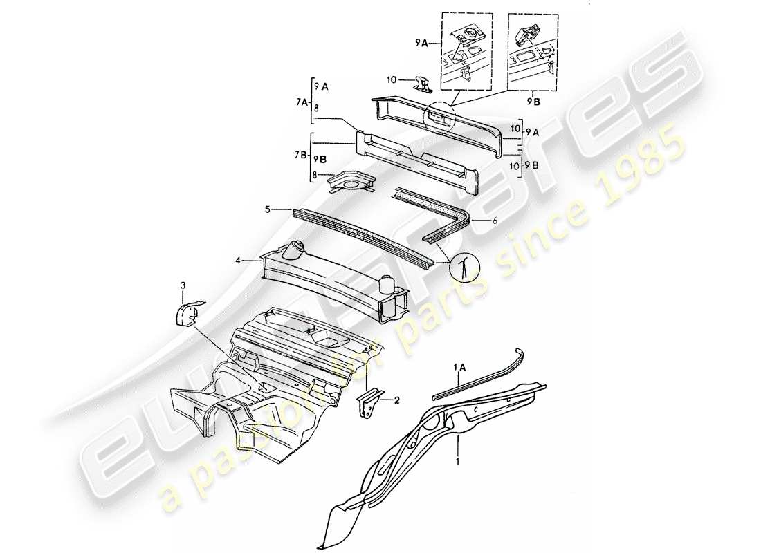 porsche 1994 (964) frame part diagram