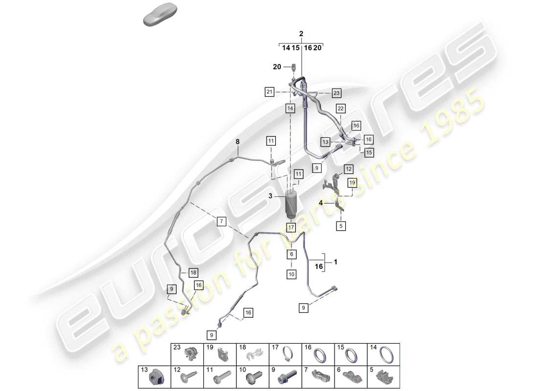 porsche 2019 (718 boxster spyder) air conditioner part diagram