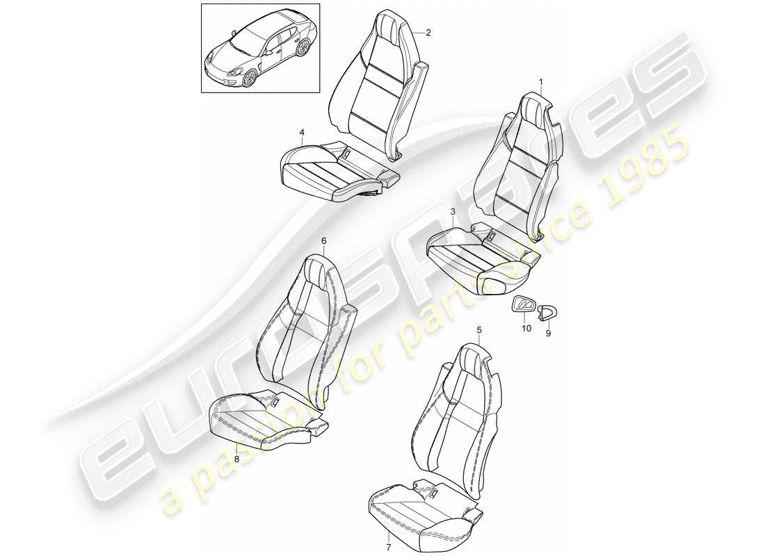 porsche 2012 (panamera 970) foam part part diagram