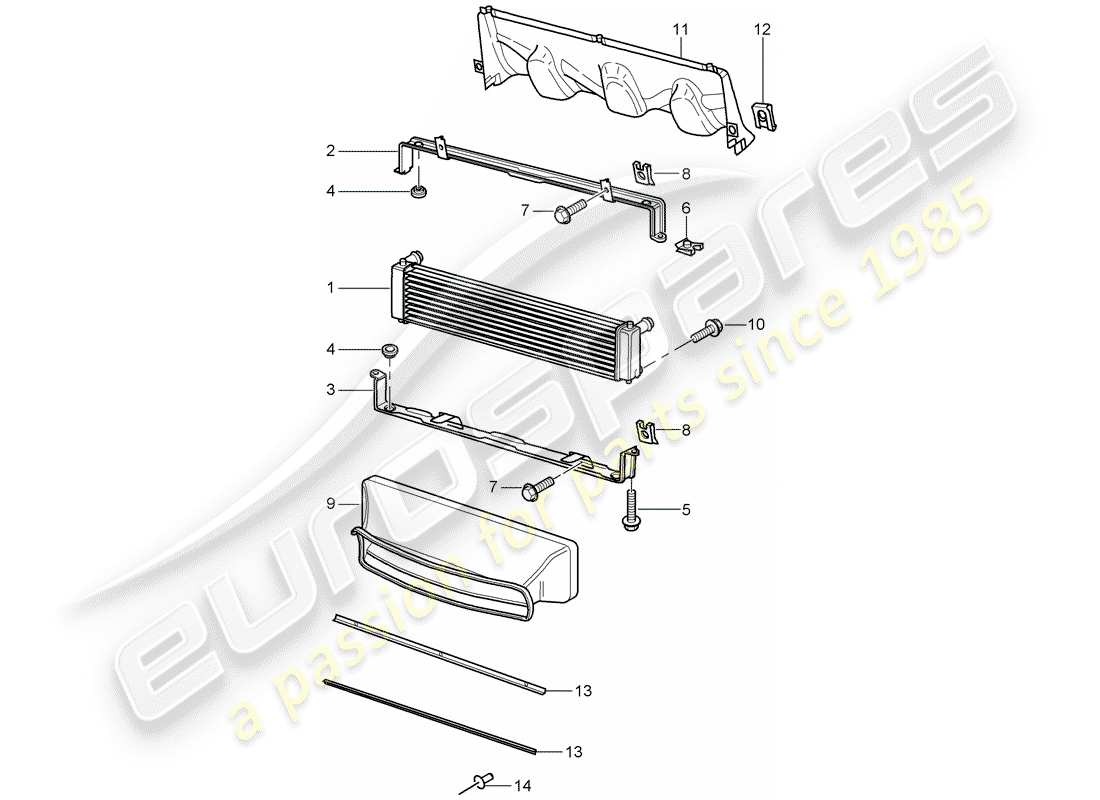 porsche 2000 (996) radiator part diagram