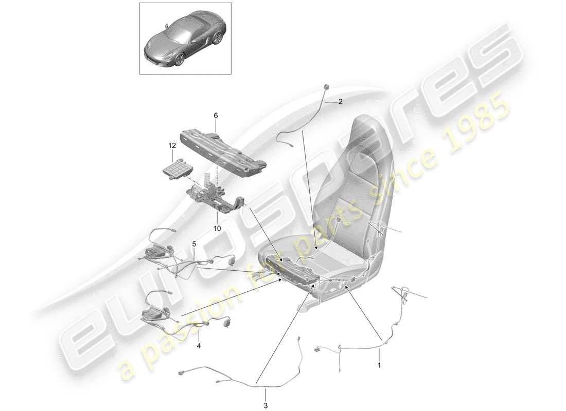 porsche 2013 (981 boxster) wiring harnesses parts diagram