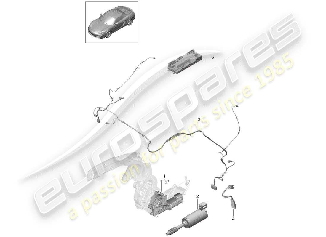 porsche 2012 (981 boxster) convertible top part diagram