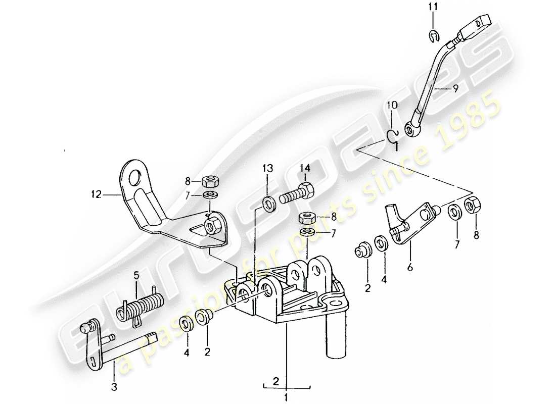 porsche 1994 (964) bracket - throttle linkage part diagram