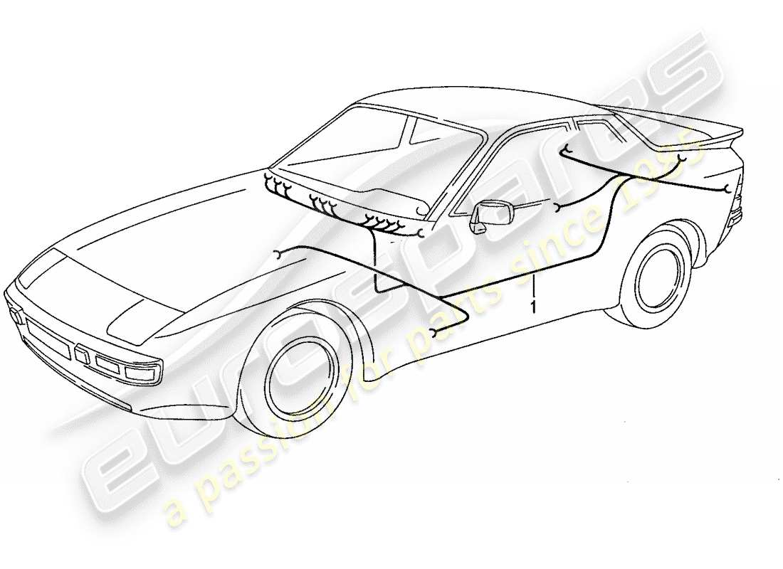 porsche 1989 (944) wiring harnesses - passenger compartment parts diagram