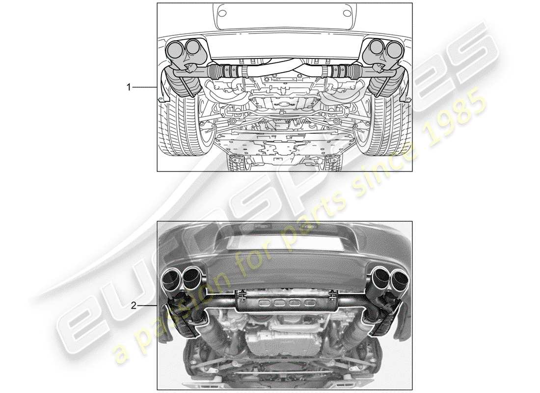 porsche 1990 (tequipment) exhaust system parts diagram