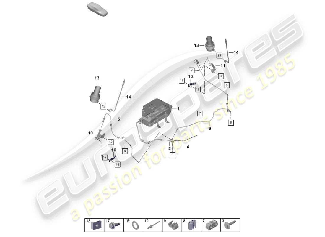 porsche 2019 (992-1) adaptive suspension hydraulic line parts diagram