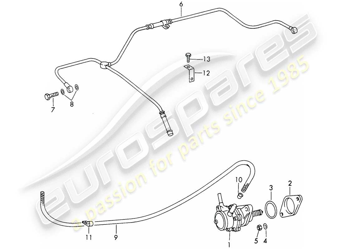 porsche 1968 (911/912) fuel pump part diagram