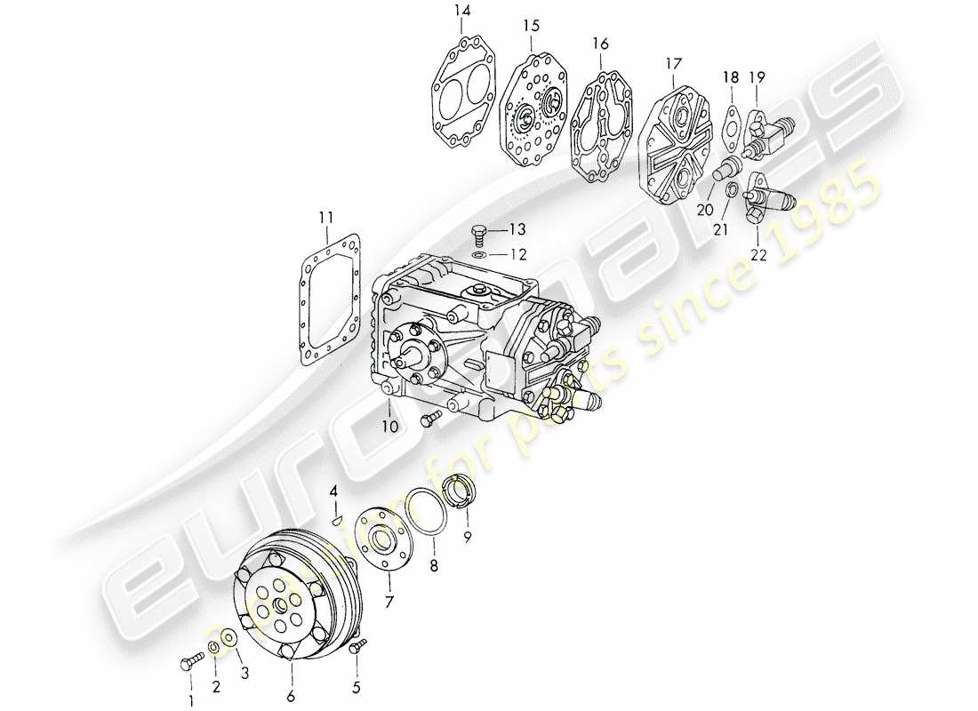 porsche 1967 (911/912) compressor - clutch - d - mj 1969>> part diagram