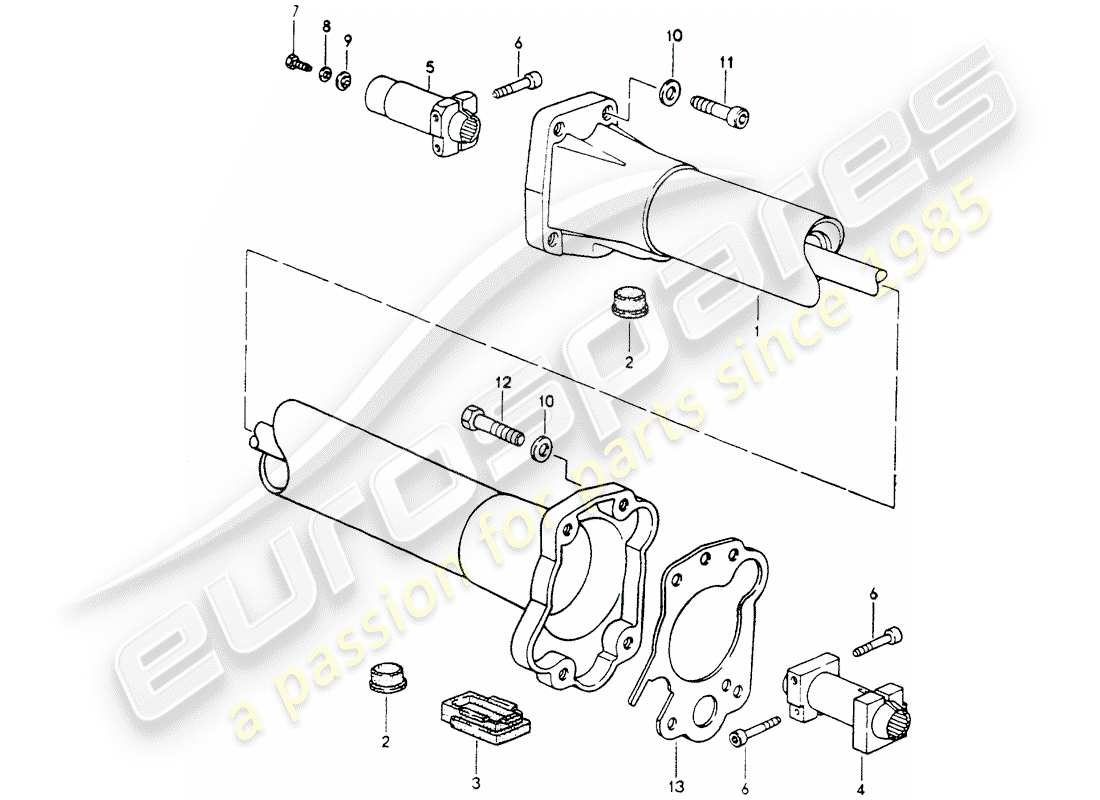 porsche 1994 (964) central tube part diagram