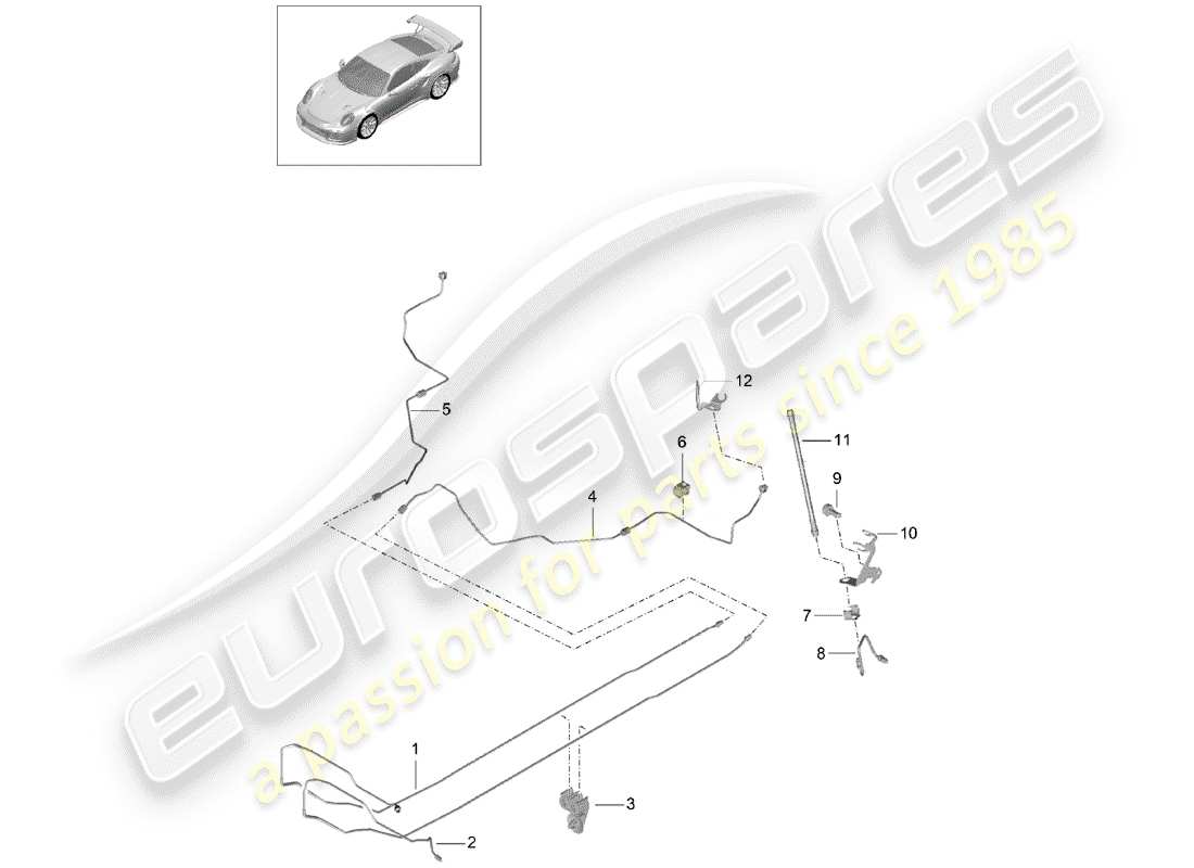 porsche 2017 (991-2 turbo) brake line part diagram