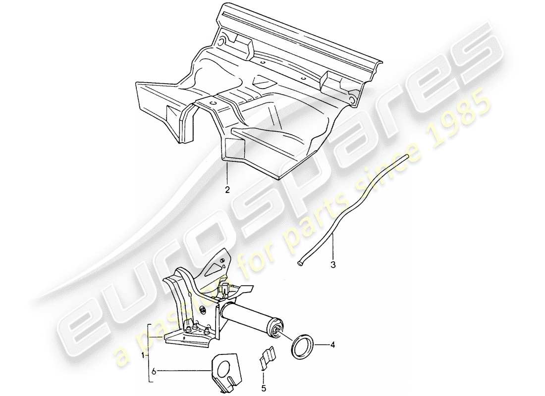 porsche 1992 (964) rear axle cross tube parts diagram